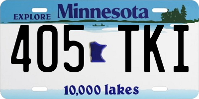 MN license plate 405TKI