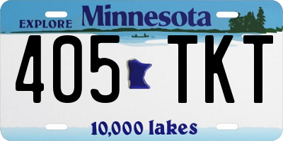 MN license plate 405TKT