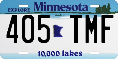 MN license plate 405TMF