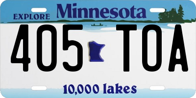 MN license plate 405TOA