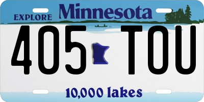 MN license plate 405TOU
