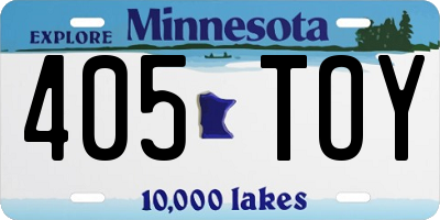 MN license plate 405TOY