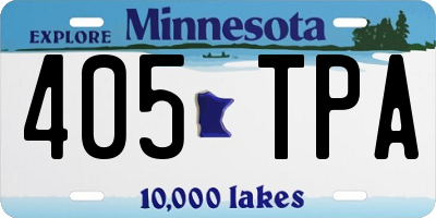 MN license plate 405TPA