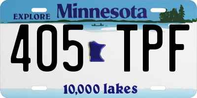 MN license plate 405TPF
