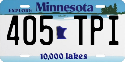 MN license plate 405TPI