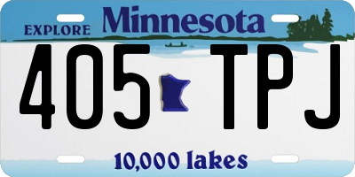 MN license plate 405TPJ