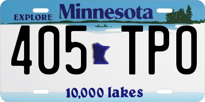 MN license plate 405TPO
