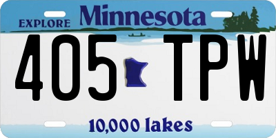 MN license plate 405TPW
