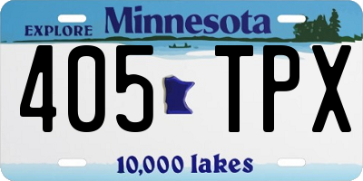MN license plate 405TPX