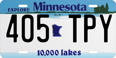 MN license plate 405TPY