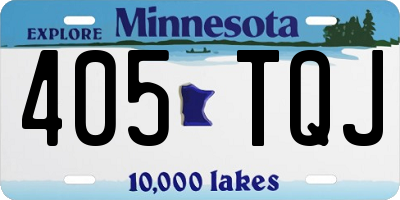 MN license plate 405TQJ