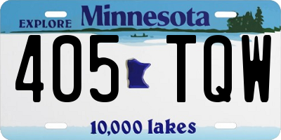 MN license plate 405TQW