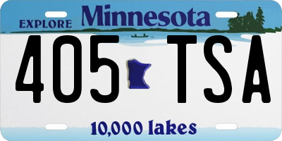 MN license plate 405TSA