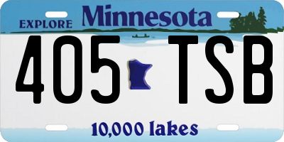MN license plate 405TSB