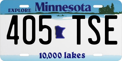 MN license plate 405TSE