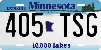 MN license plate 405TSG