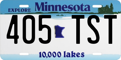 MN license plate 405TST