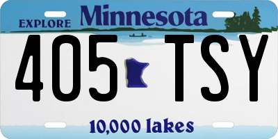 MN license plate 405TSY