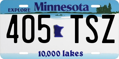 MN license plate 405TSZ