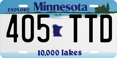 MN license plate 405TTD