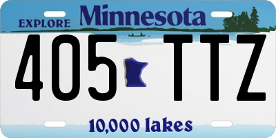 MN license plate 405TTZ