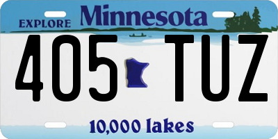 MN license plate 405TUZ