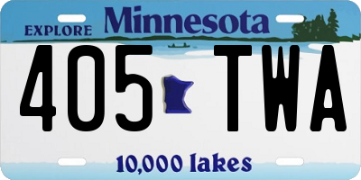 MN license plate 405TWA