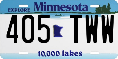 MN license plate 405TWW