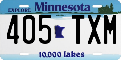 MN license plate 405TXM