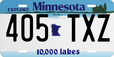 MN license plate 405TXZ