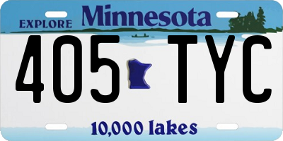 MN license plate 405TYC