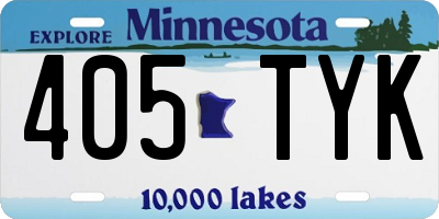 MN license plate 405TYK