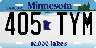 MN license plate 405TYM