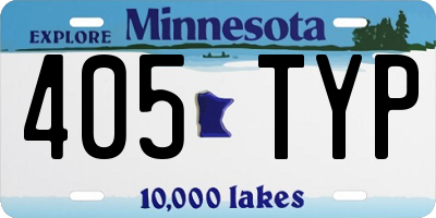 MN license plate 405TYP