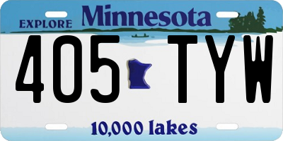 MN license plate 405TYW