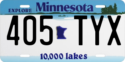 MN license plate 405TYX
