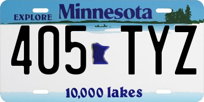MN license plate 405TYZ