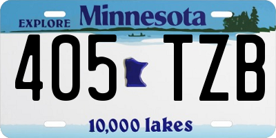 MN license plate 405TZB