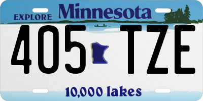 MN license plate 405TZE