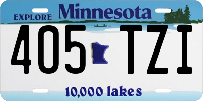 MN license plate 405TZI