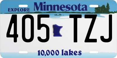 MN license plate 405TZJ