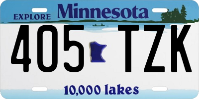 MN license plate 405TZK
