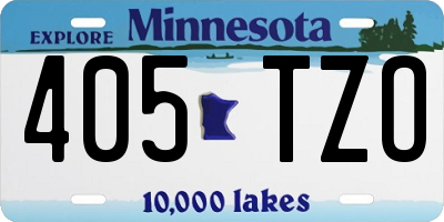 MN license plate 405TZO