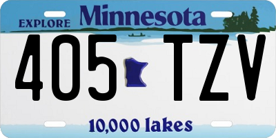 MN license plate 405TZV