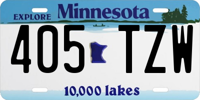 MN license plate 405TZW