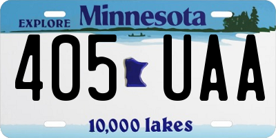 MN license plate 405UAA