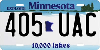 MN license plate 405UAC