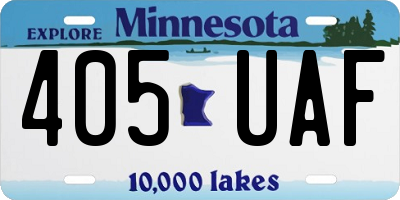 MN license plate 405UAF