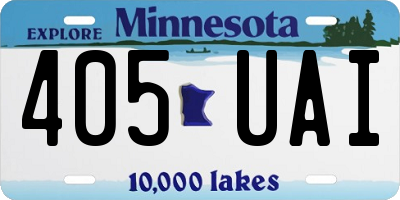 MN license plate 405UAI