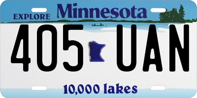 MN license plate 405UAN